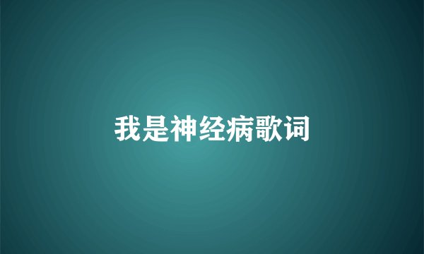 我是神经病歌词