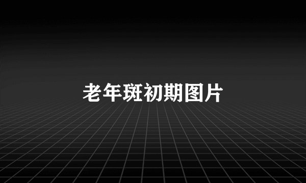 老年斑初期图片