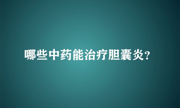 哪些中药能治疗胆囊炎？
