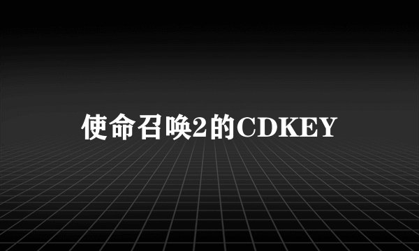 使命召唤2的CDKEY