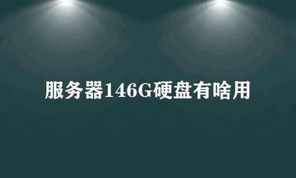 服务器146G硬盘有啥用