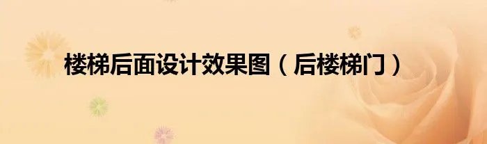 楼梯后面设计效果图（后楼梯门）
