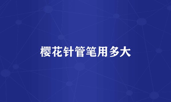 樱花针管笔用多大
