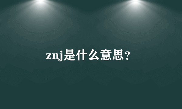 znj是什么意思？