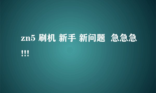 zn5 刷机 新手 新问题  急急急!!!