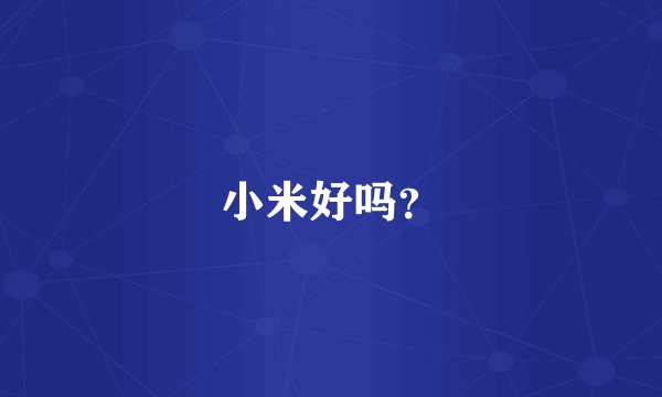 小米好吗?