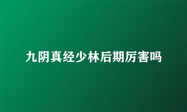 九阴真经少林后期厉害吗