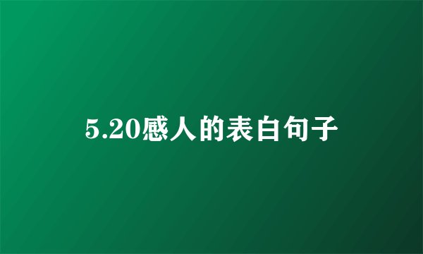 5.20感人的表白句子