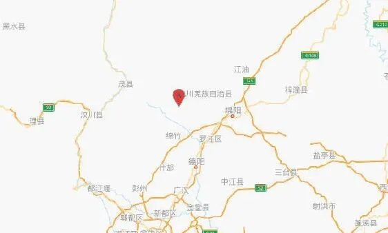 四川地震最新消息今天:德阳市绵竹市发生3.4级地震