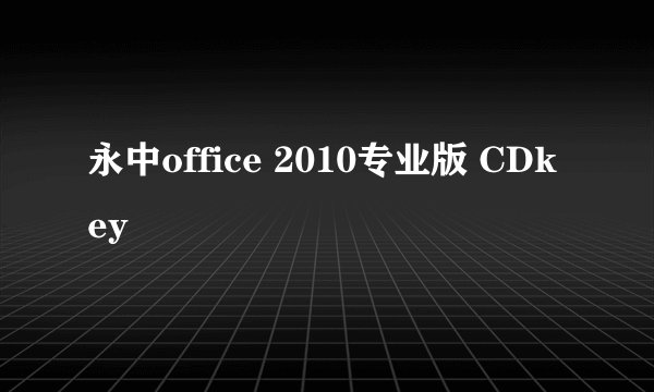 永中office 2010专业版 CDkey