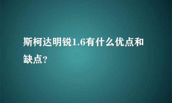 斯柯达明锐1.6有什么优点和缺点？