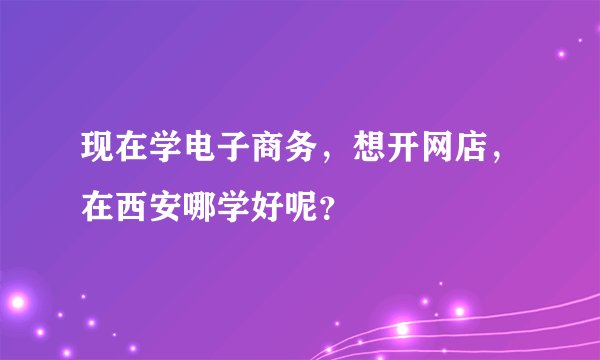 现在学电子商务,想开网店,在西安哪学好呢?