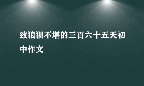 致狼狈不堪的三百六十五天初中作文