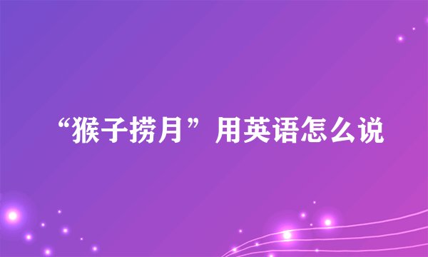 “猴子捞月”用英语怎么说