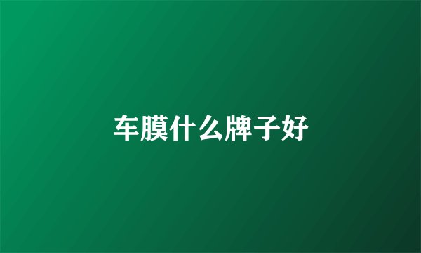 车膜什么牌子好