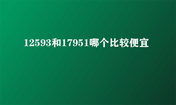 12593和17951哪个比较便宜