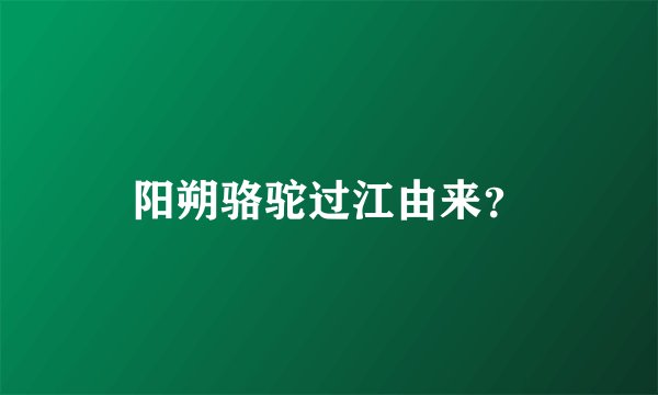 阳朔骆驼过江由来？