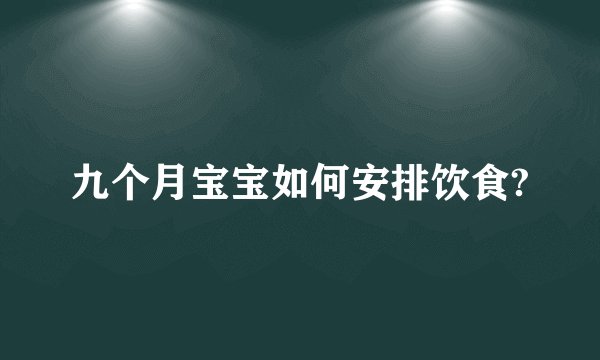 九个月宝宝如何安排饮食?