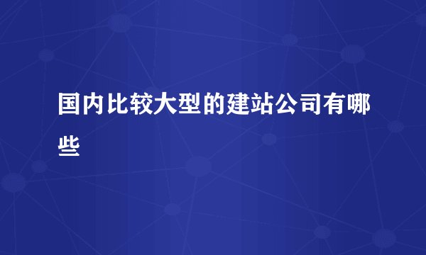 国内比较大型的建站公司有哪些