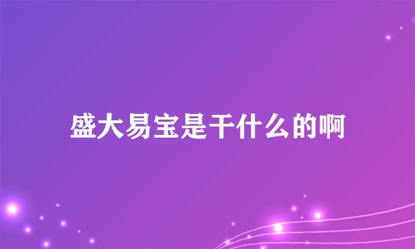 盛大易宝是干什么的啊