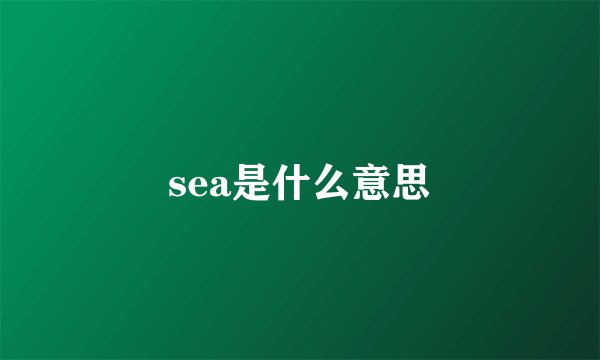 sea是什么意思