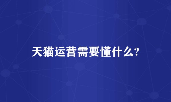 天猫运营需要懂什么?