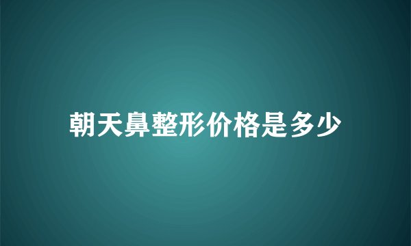 朝天鼻整形价格是多少