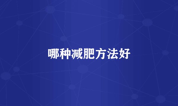 哪种减肥方法好