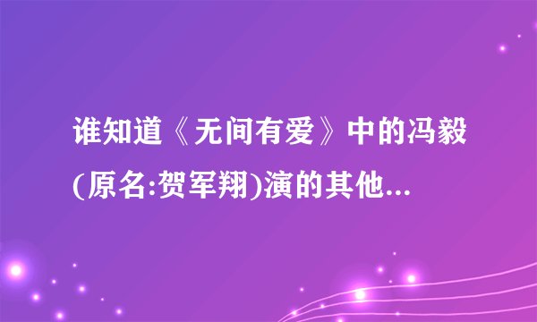 谁知道《无间有爱》中的冯毅(原名:贺军翔)演的其他电视剧，他很帅！演的也比较好看。介绍几部。