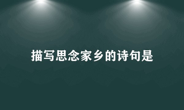 描写思念家乡的诗句是