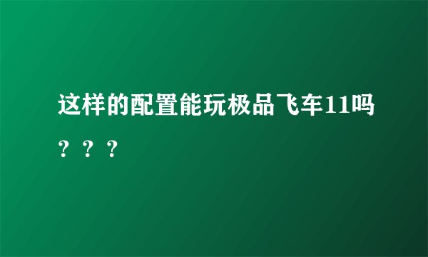 这样的配置能玩极品飞车11吗？？？