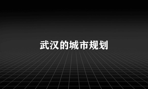 武汉的城市规划