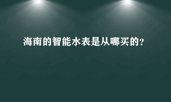 海南的智能水表是从哪买的？