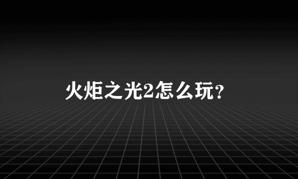 火炬之光2怎么玩？