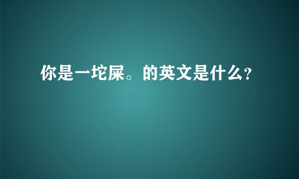 你是一坨屎。的英文是什么？