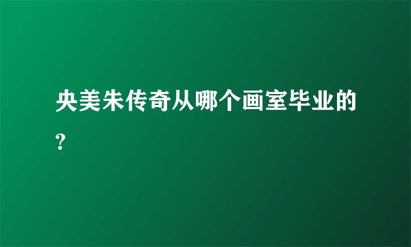 央美朱传奇从哪个画室毕业的?