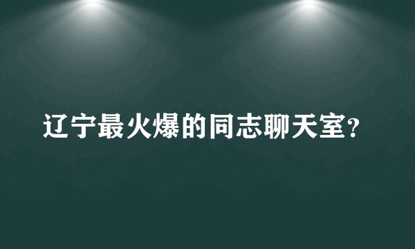 辽宁最火爆的同志聊天室？