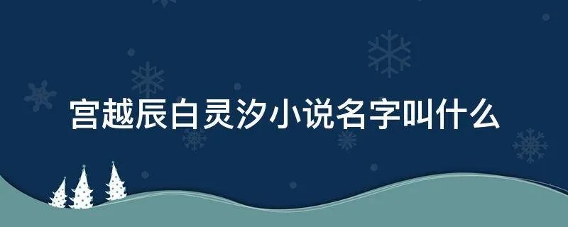 宫越辰白灵汐小说名字叫什么