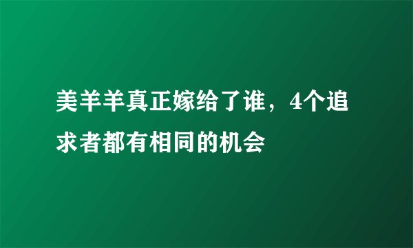 美羊羊真正嫁给了谁，4个追求者都有相同的机会