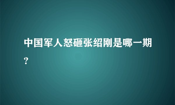 中国军人怒砸张绍刚是哪一期？
