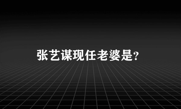 张艺谋现任老婆是?