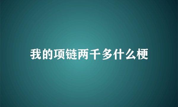 我的项链两千多什么梗