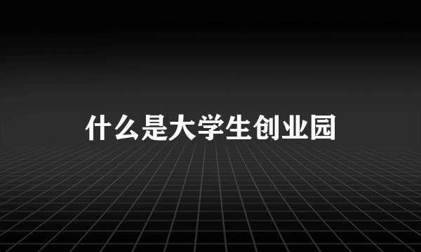 什么是大学生创业园