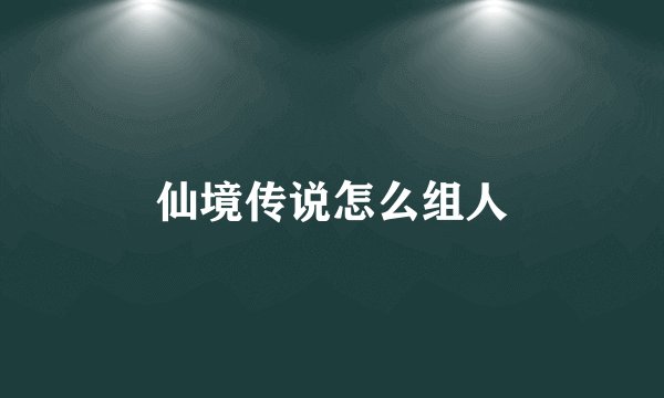 仙境传说怎么组人