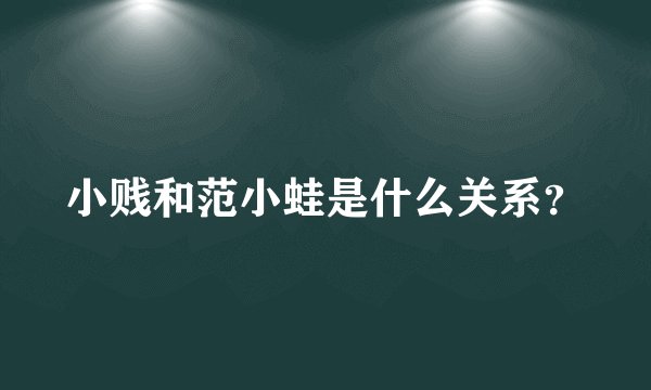 小贱和范小蛙是什么关系?